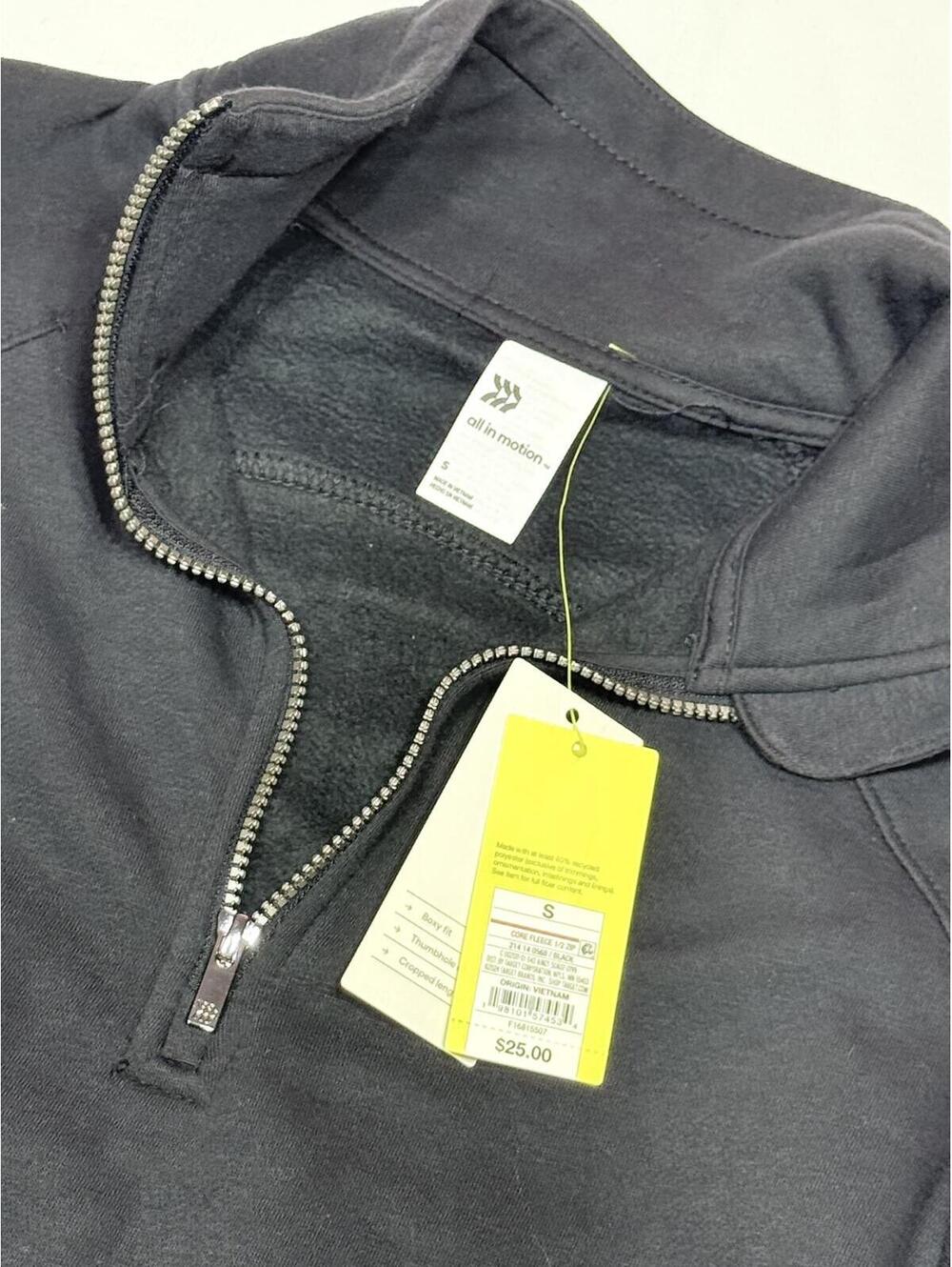 Old Navy Black Quarter Zip Fleece Pullover Sweatshirt Size Small